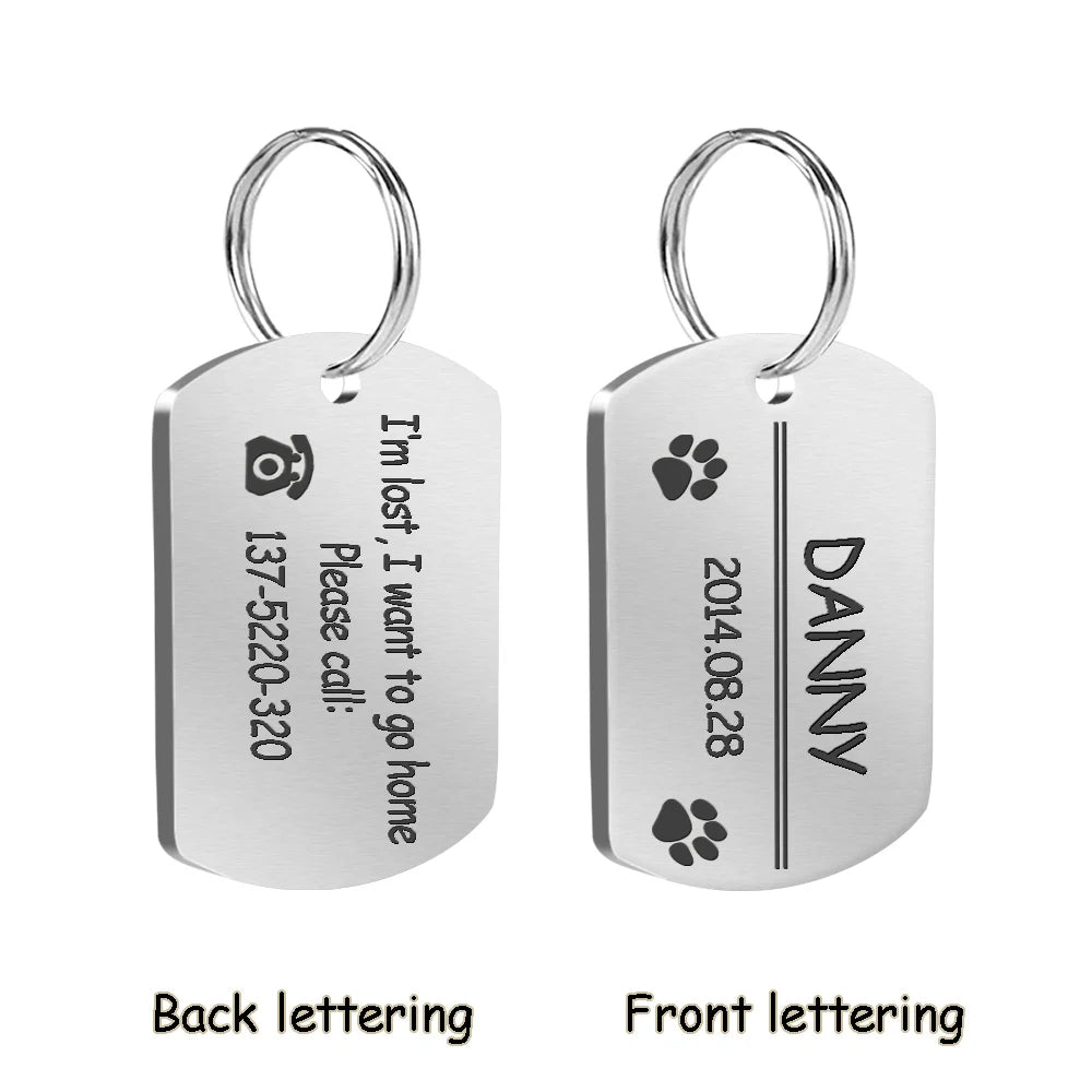 Engraved Personalized Stainless Steel Dog Tag - Pup List