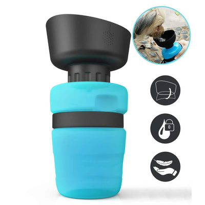 500ML Dog Water Bottle Bowl Foldable Leak-Proof Water Food Cup Pet Feeder Bowl Portable Large Capacity Pet Outdoor Drinking Bowl