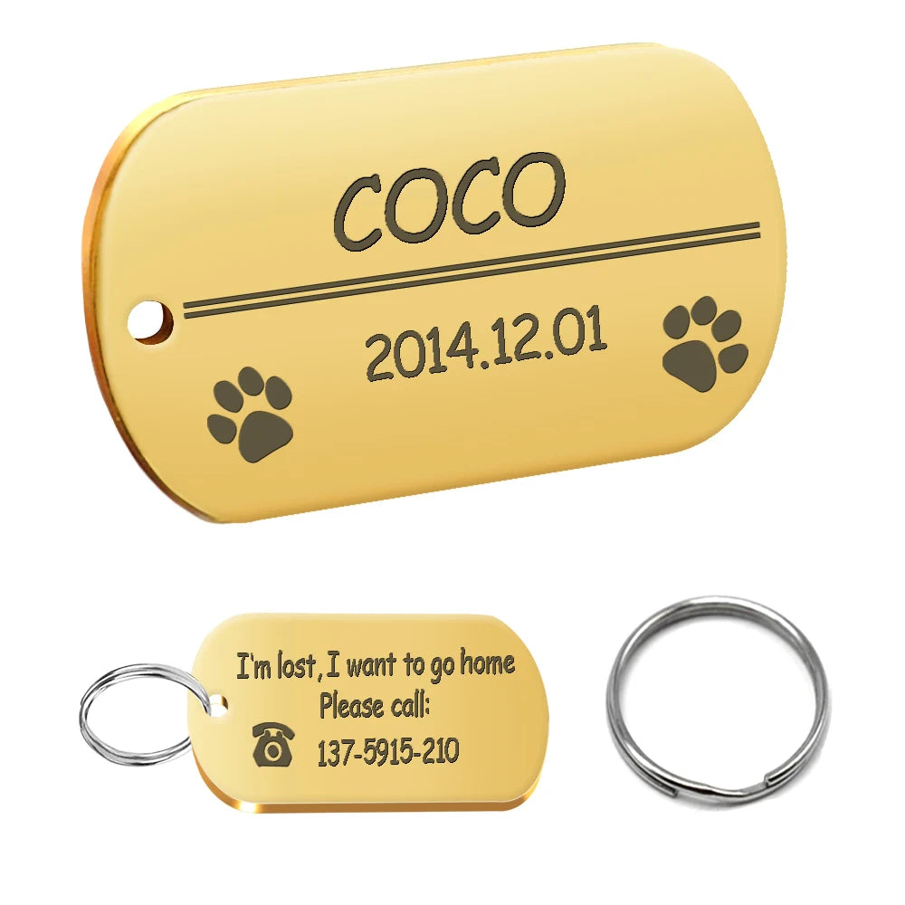 Engraved Personalized Stainless Steel Dog Tag - Pup List