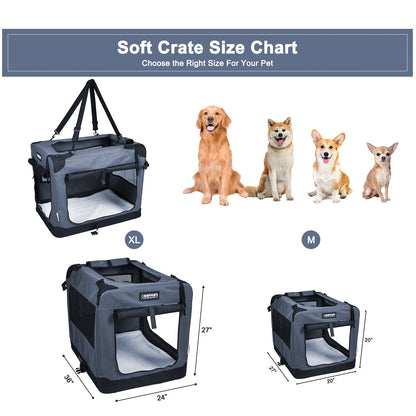 Jespet & GOOPAWS Indoor & Outdoor 3-Door Collapsible Soft-Sided Dog, Cat & Small Pet Crate - Pup List