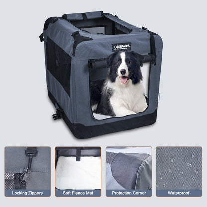 Jespet & GOOPAWS Indoor & Outdoor 3-Door Collapsible Soft-Sided Dog, Cat & Small Pet Crate - Pup List