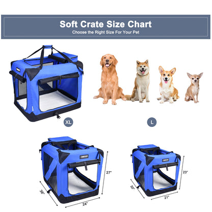 Jespet & GOOPAWS Indoor & Outdoor 3-Door Collapsible Soft-Sided Dog, Cat & Small Pet Crate - Pup List