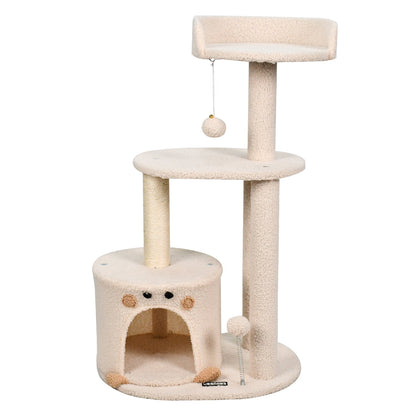 GOOPAWS 33-in Top Perch Cat Tree & Condo, Cream, 33.9''