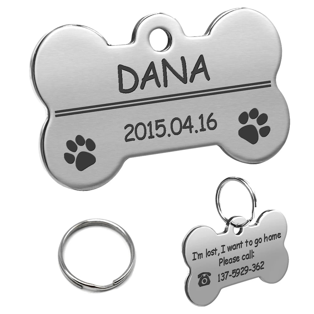 Engraved Personalized Stainless Steel Dog Tag - Pup List