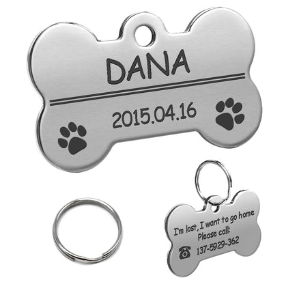 Engraved Personalized Stainless Steel Dog Tag - Pup List