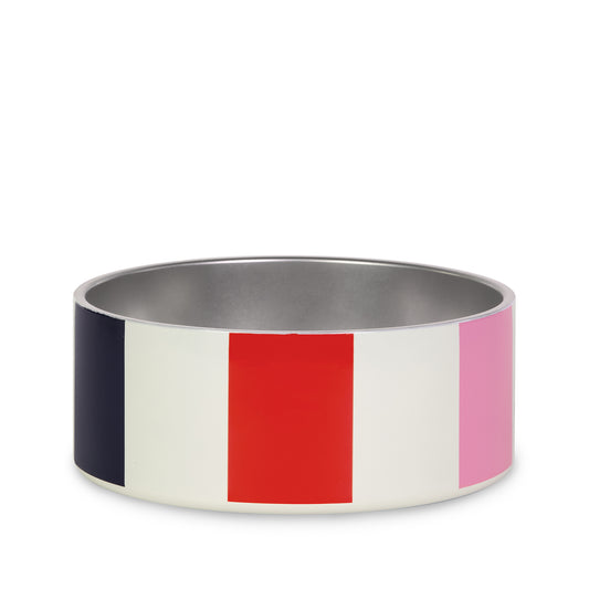 Kate Spade Adventure Stripe Food & Water Bowl for Dogs, Stainless Steel Small Bowl with Non-Slip Base