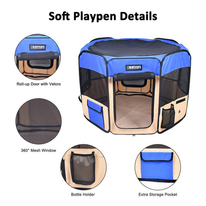 Jespet 2-Door Portable Soft-Sided Dog, Cat & Small Pet Exercise Playpen - Pup List