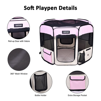 Jespet 2-Door Portable Soft-Sided Dog, Cat & Small Pet Exercise Playpen - Pup List