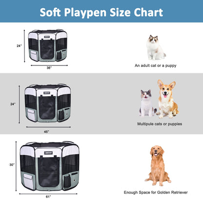 Jespet 2-Door Portable Soft-Sided Dog, Cat & Small Pet Exercise Playpen - Pup List