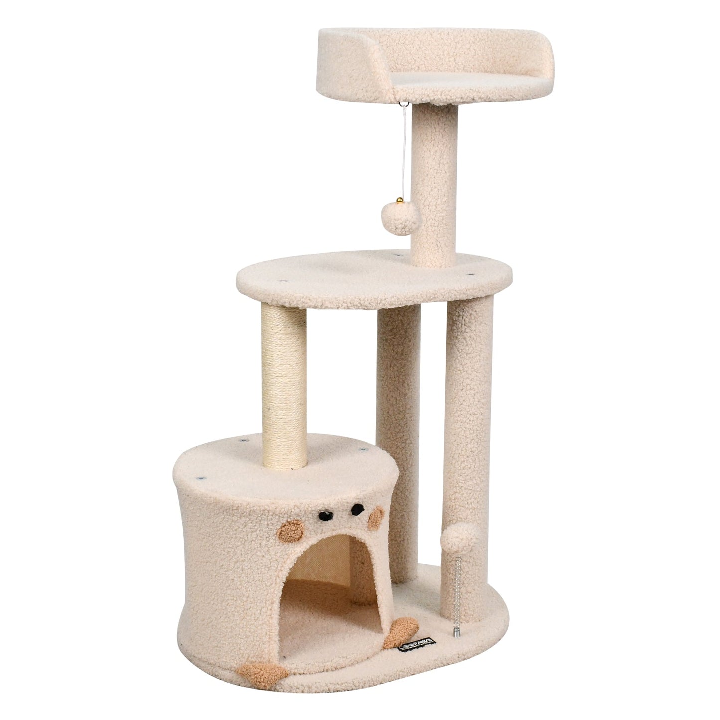 GOOPAWS 33-in Top Perch Cat Tree & Condo, Cream, 33.9''