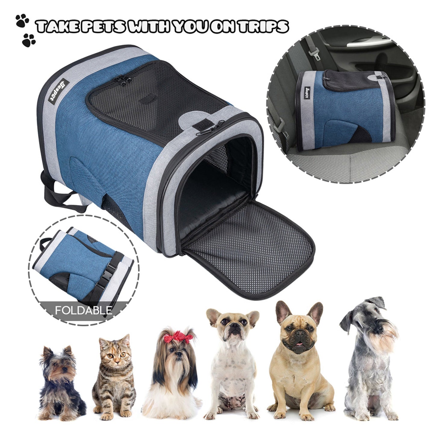 GOOPAWS Soft Backpack Carrier for Small Dogs and Cats, Collapsible with Breathable Mesh - Pup List