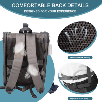 Jespet & GOOPAWS Pet Carrier Backpack, Collapsible With Breathable Mesh for Hiking Travel Camping