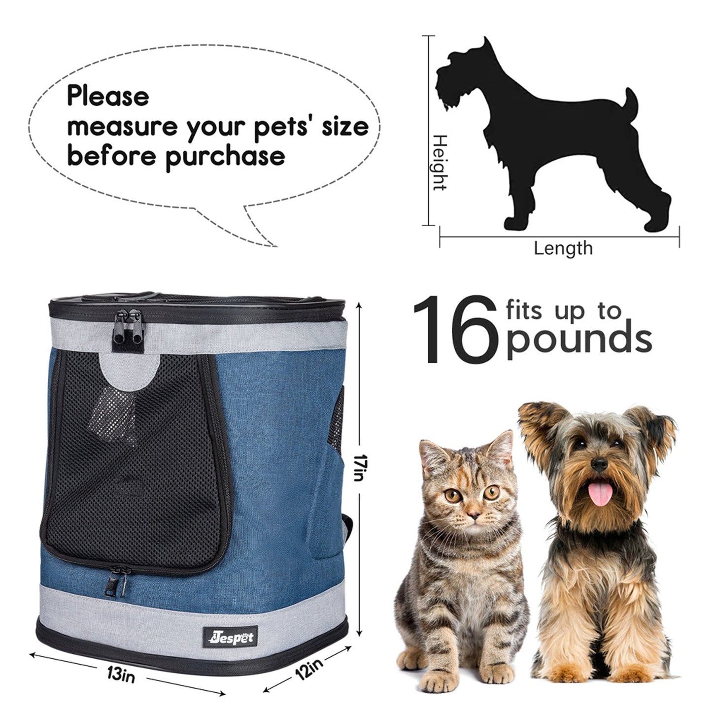 GOOPAWS Soft Backpack Carrier for Small Dogs and Cats, Collapsible with Breathable Mesh - Pup List