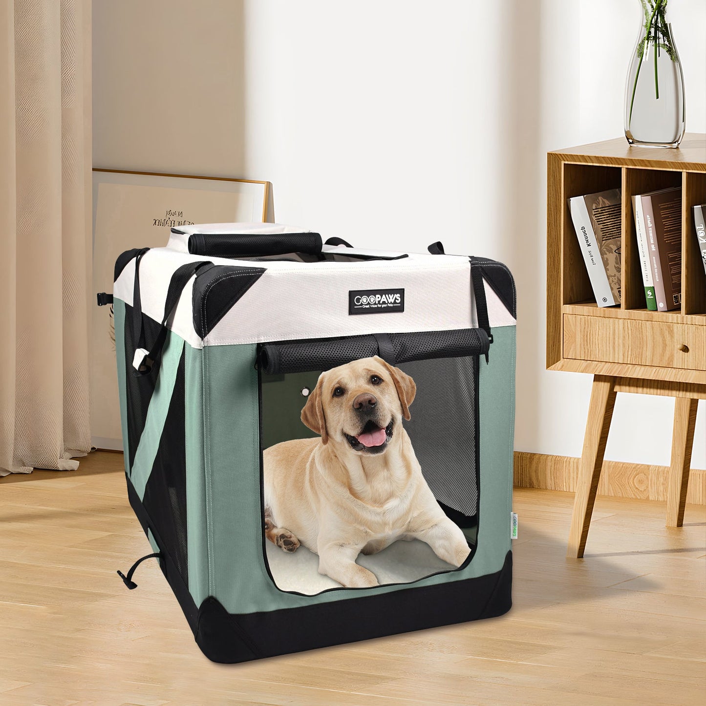 Jespet & GOOPAWS Indoor & Outdoor 3-Door Collapsible Soft-Sided Dog, Cat & Small Pet Crate - Pup List