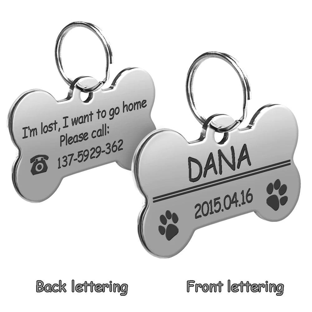 Engraved Personalized Stainless Steel Dog Tag - Pup List