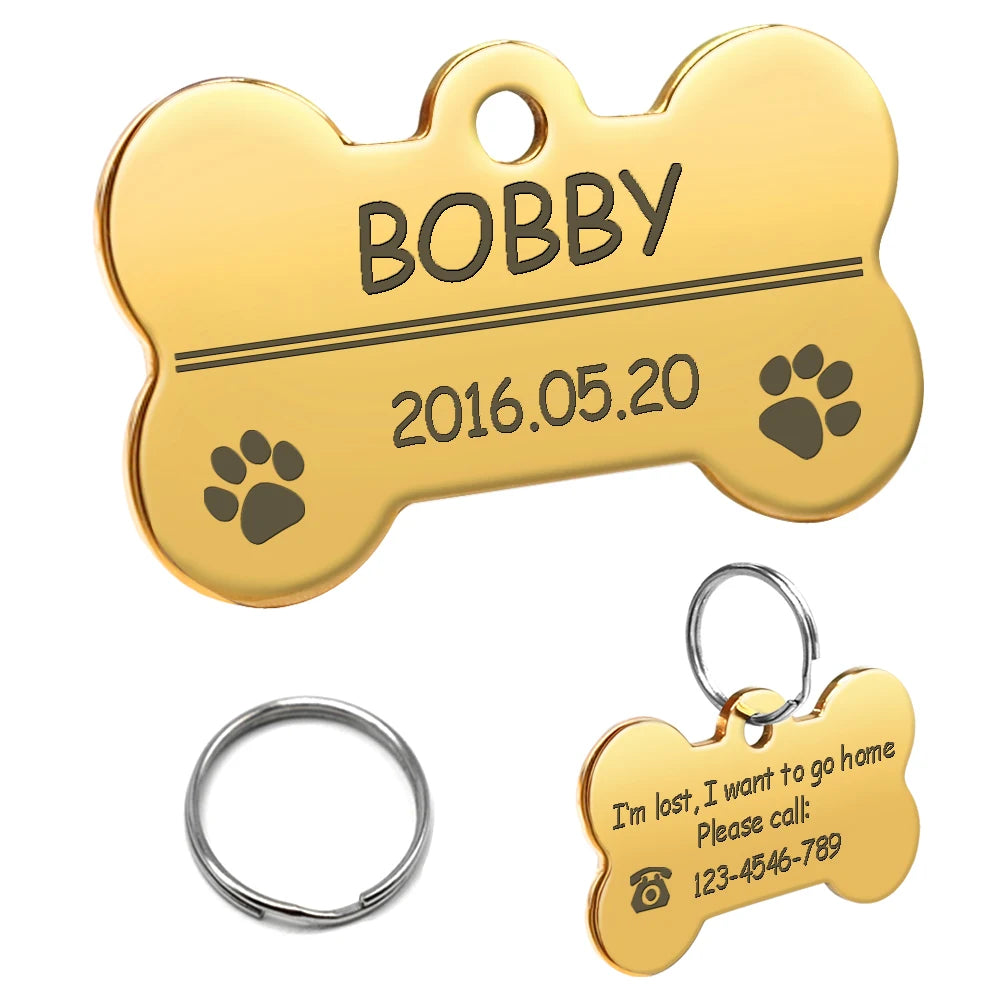 Engraved Personalized Stainless Steel Dog Tag - Pup List