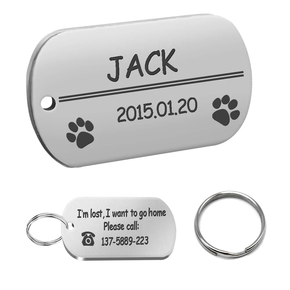 Engraved Personalized Stainless Steel Dog Tag - Pup List