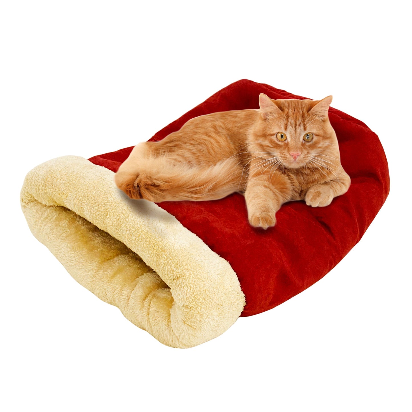 GOOPAWS 4 in 1 Self Warming Burrow Cat Bed Pet Cuddle Cave and Sleeping Cave - Pup List