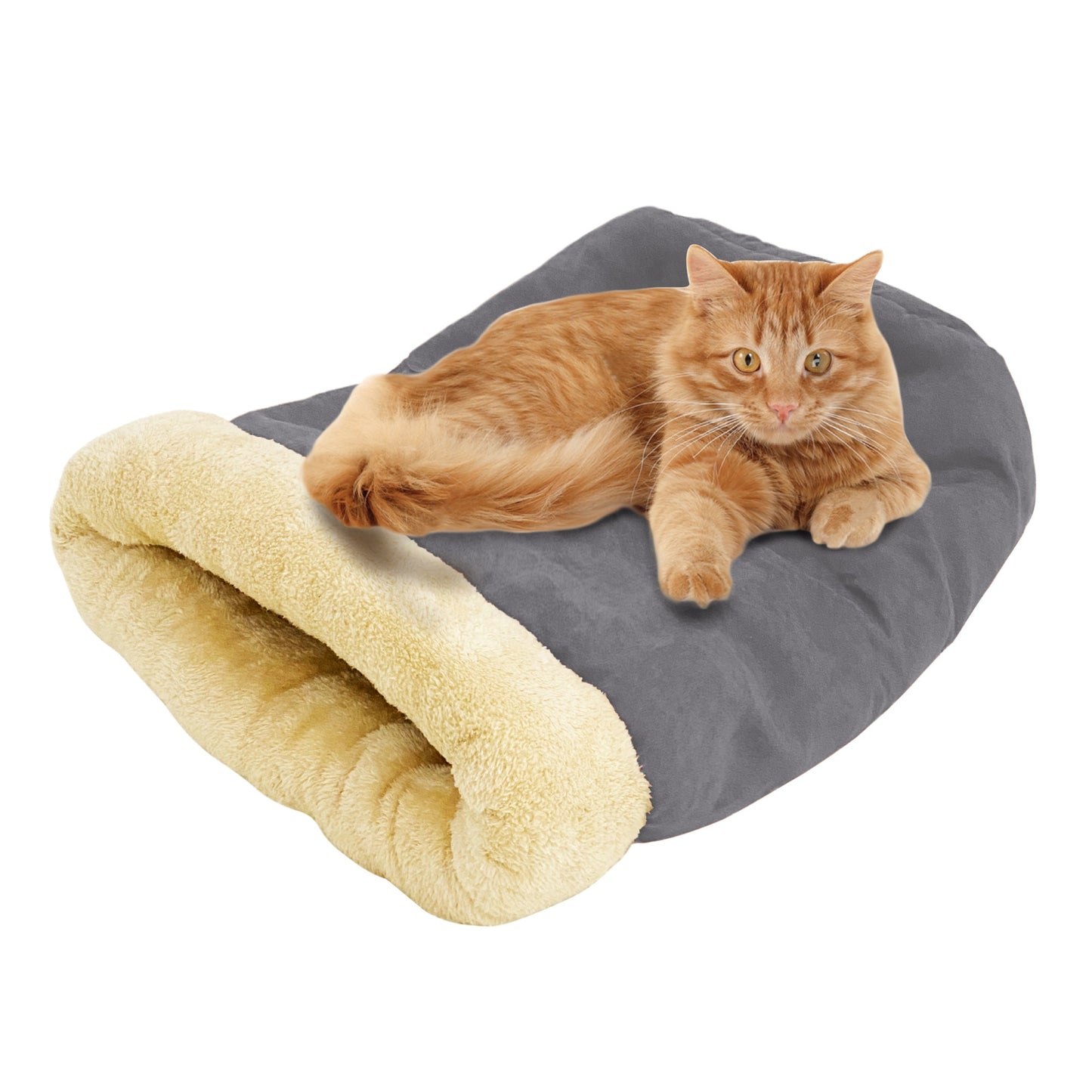 GOOPAWS 4 in 1 Self Warming Burrow Cat Bed Pet Cuddle Cave and Sleeping Cave - Pup List