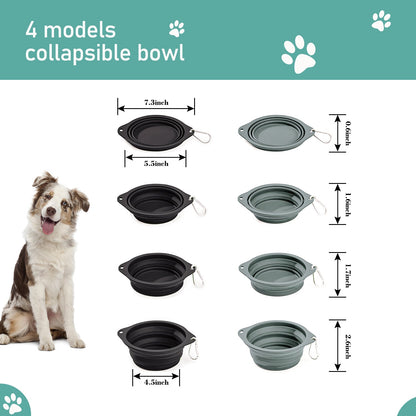 GOOPAWS 2 Pack Silicone Non-Skid Travel Dog and Cat Bowl - Pup List