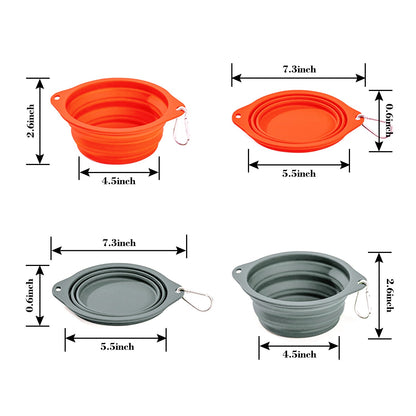 GOOPAWS 2 Pack Silicone Non-Skid Travel Dog and Cat Bowl - Pup List