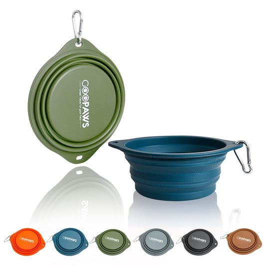 GOOPAWS 2 Pack Silicone Non-Skid Travel Dog and Cat Bowl - Pup List