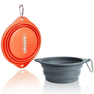 GOOPAWS 2 Pack Silicone Non-Skid Travel Dog and Cat Bowl - Pup List