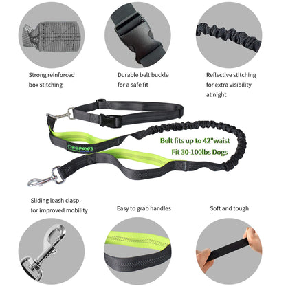 GOOPAWS No Pull Hands-Free Bungee Dog Leash for Hiking and Running, Jespet Reflective Leash - Pup List