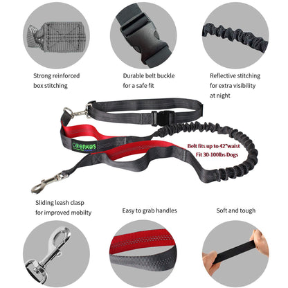 GOOPAWS No Pull Hands-Free Bungee Dog Leash for Hiking and Running, Jespet Reflective Leash - Pup List