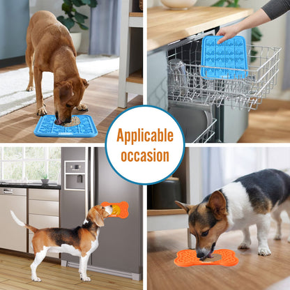 GOOPAWS Licking Mat 2 Pack, Orange & Blue