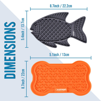 GOOPAWS Licking Mat 2 Pack, Orange & Grey