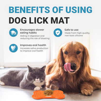 GOOPAWS Licking Mat 2 Pack, Orange & Grey