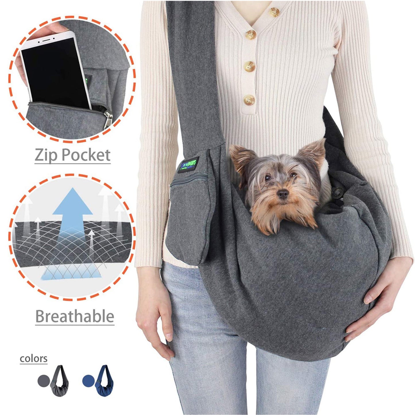 GOOPAWS Comfy Hands-Free Dog & Cat Sling - Pup List