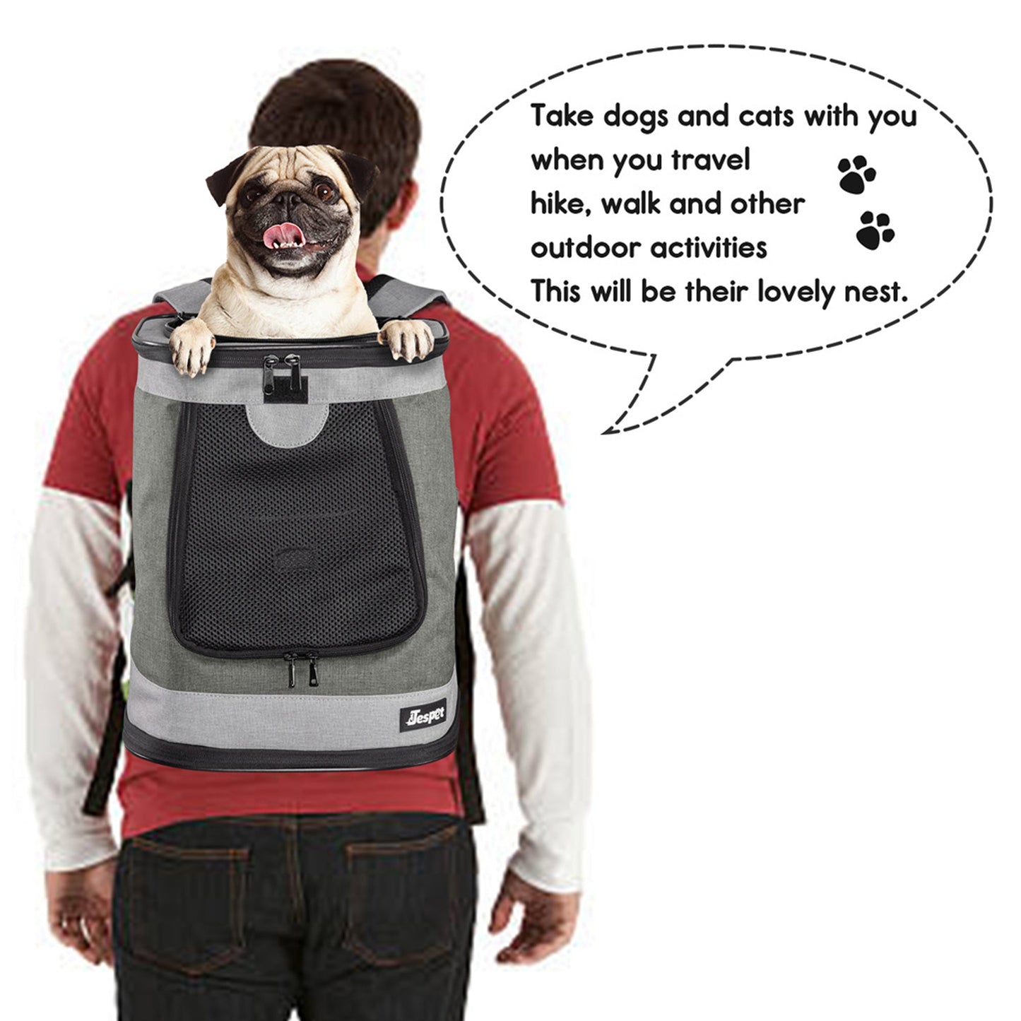 GOOPAWS Pet Soft Backpack Carrier for Small Dog Cat, Smoke Grey, 13'' - Pup List