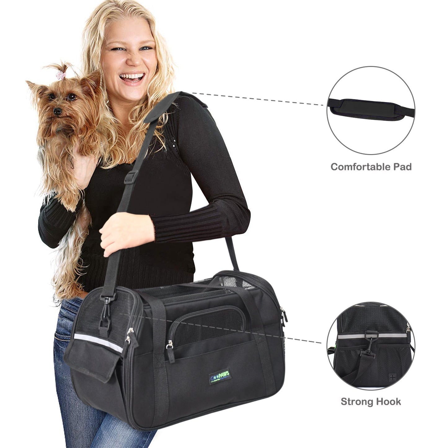 GOOPAWS Soft Sided Collapsible Airline Travel Pet Carrier Bag for Comfort and Travel - Pup List