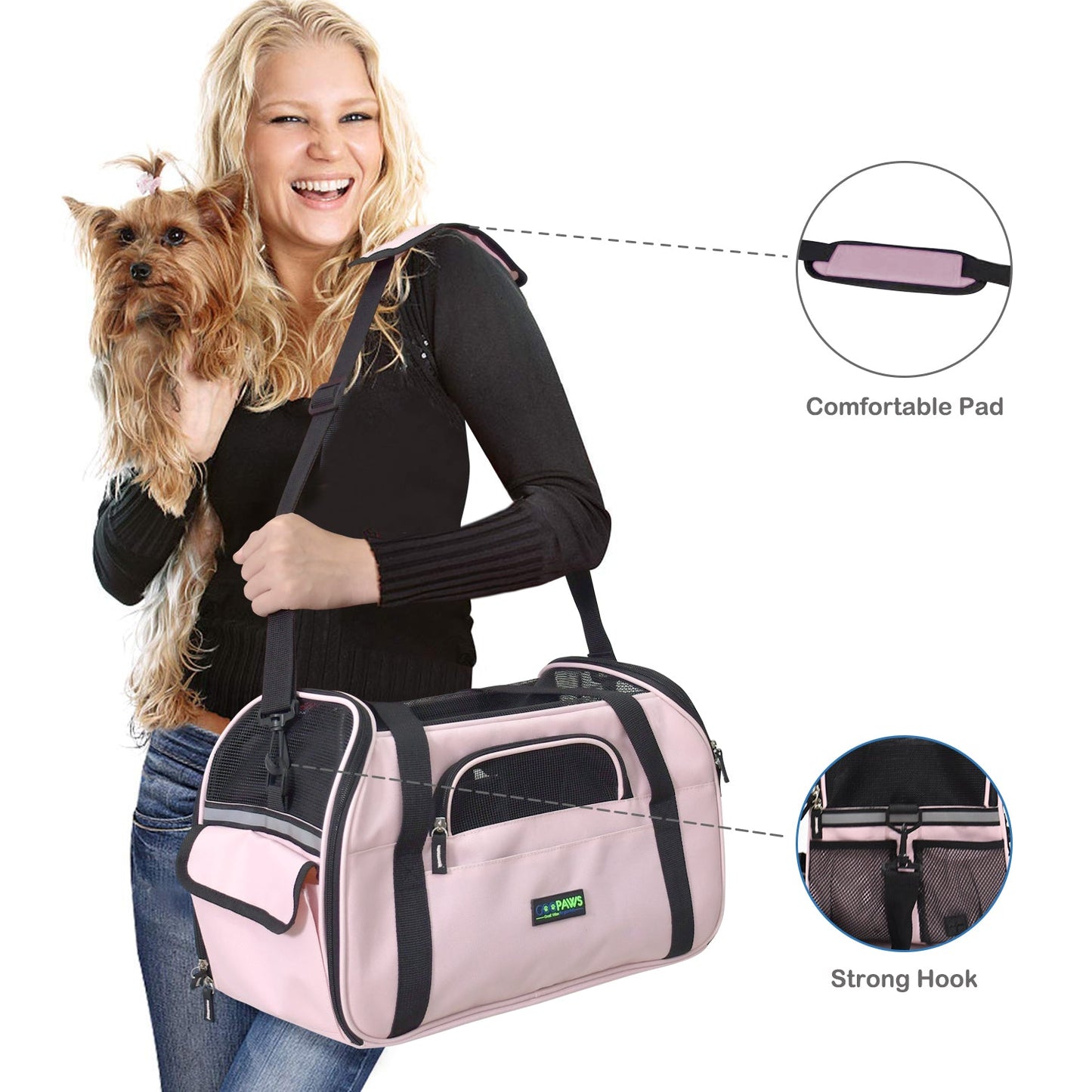 GOOPAWS Soft Sided Collapsible Airline Travel Pet Carrier Bag for Comfort and Travel - Pup List