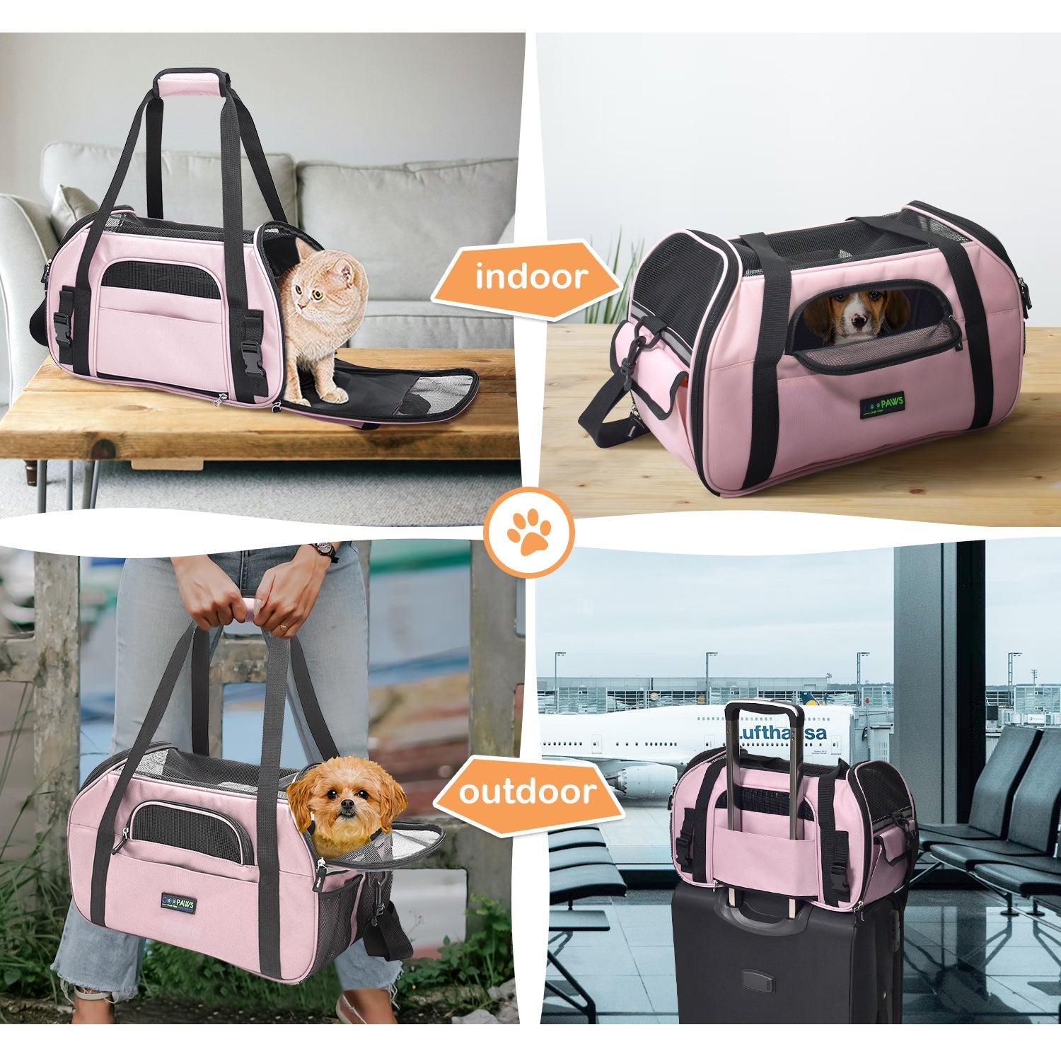 GOOPAWS Soft Sided Collapsible Airline Travel Pet Carrier Bag for Comfort and Travel - Pup List