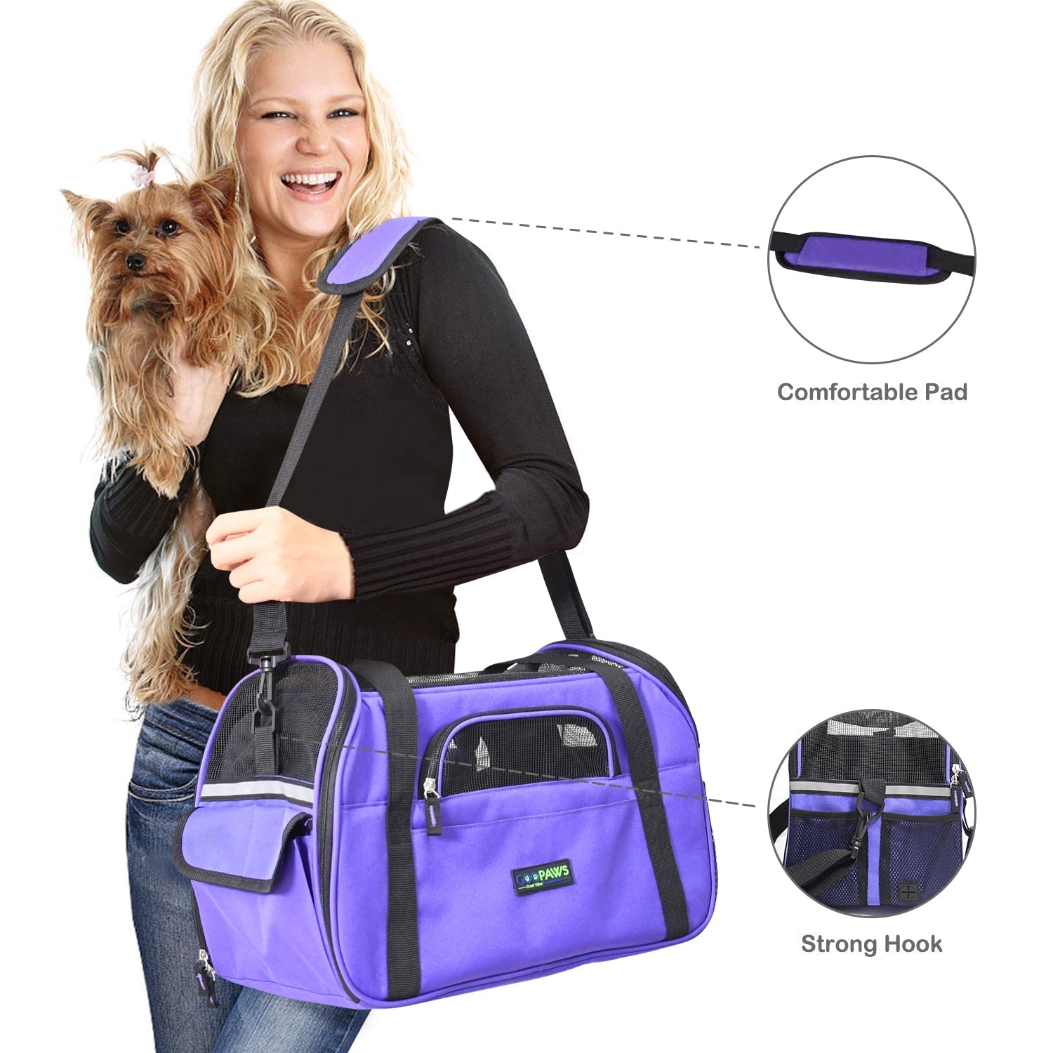 GOOPAWS Soft Sided Collapsible Airline Travel Pet Carrier Bag for Comfort and Travel - Pup List