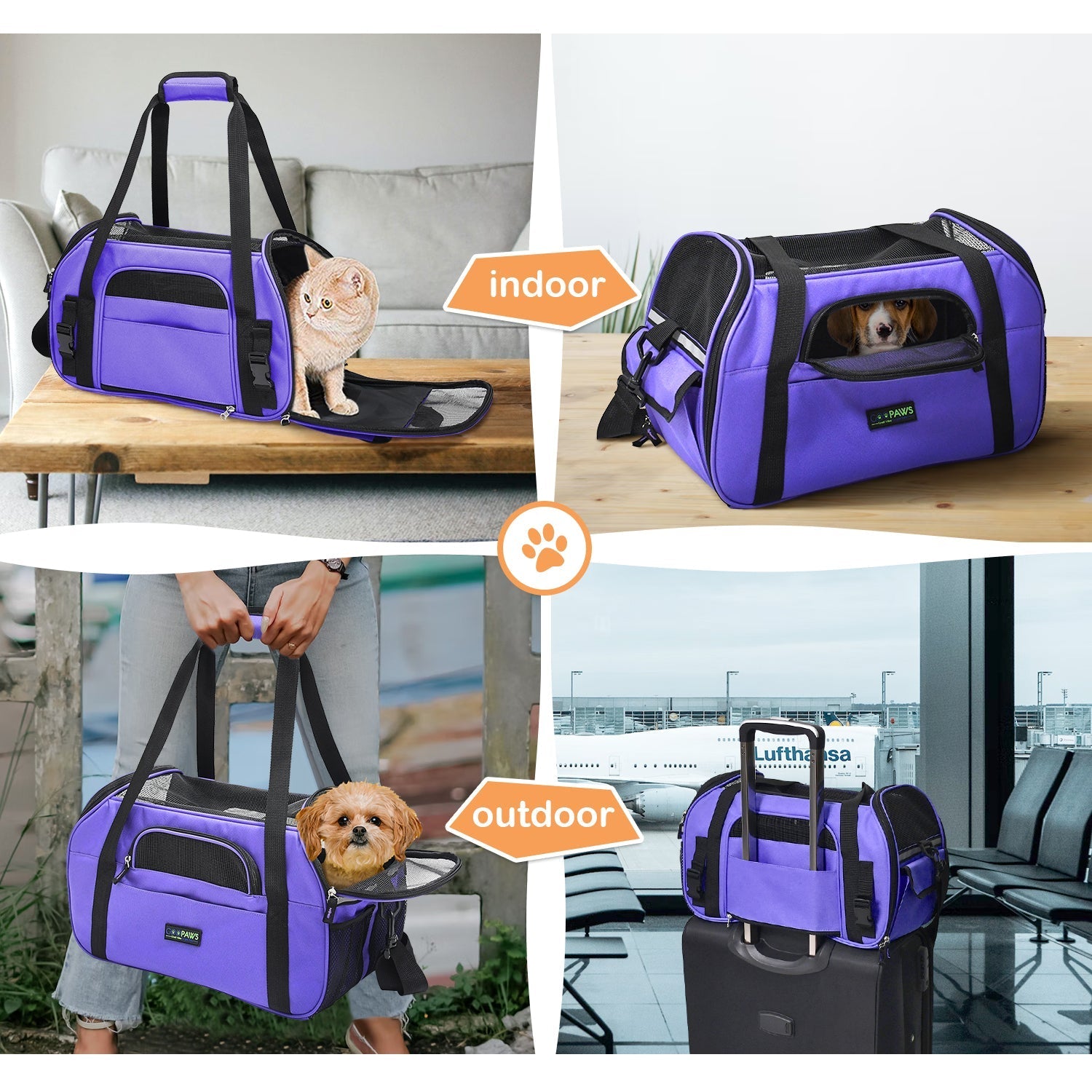 GOOPAWS Soft Sided Collapsible Airline Travel Pet Carrier Bag for Comfort and Travel - Pup List