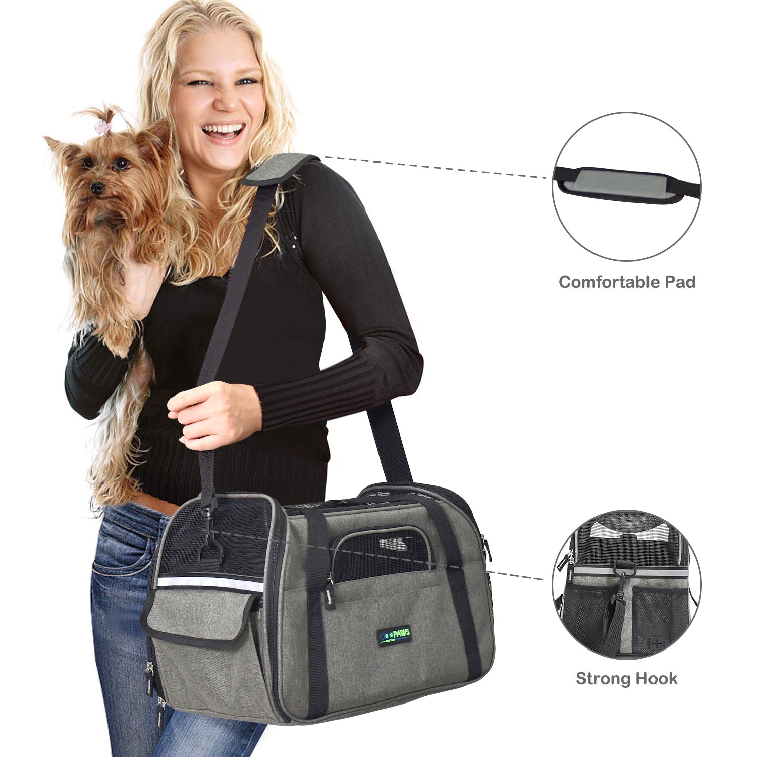 GOOPAWS Soft Sided Collapsible Airline Travel Pet Carrier Bag for Comfort and Travel - Pup List