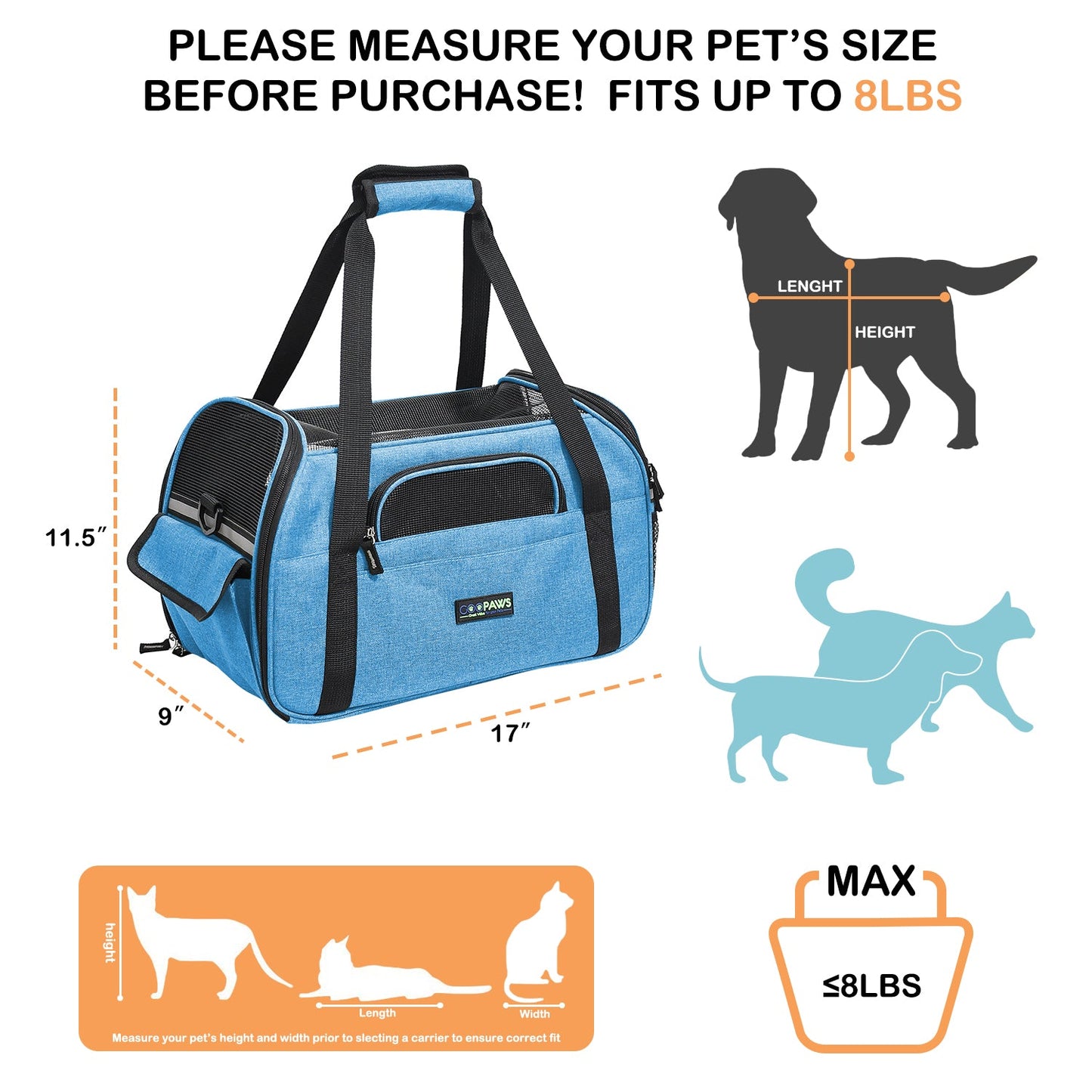 GOOPAWS Soft Sided Collapsible Airline Travel Pet Carrier Bag for Comfort and Travel - Pup List