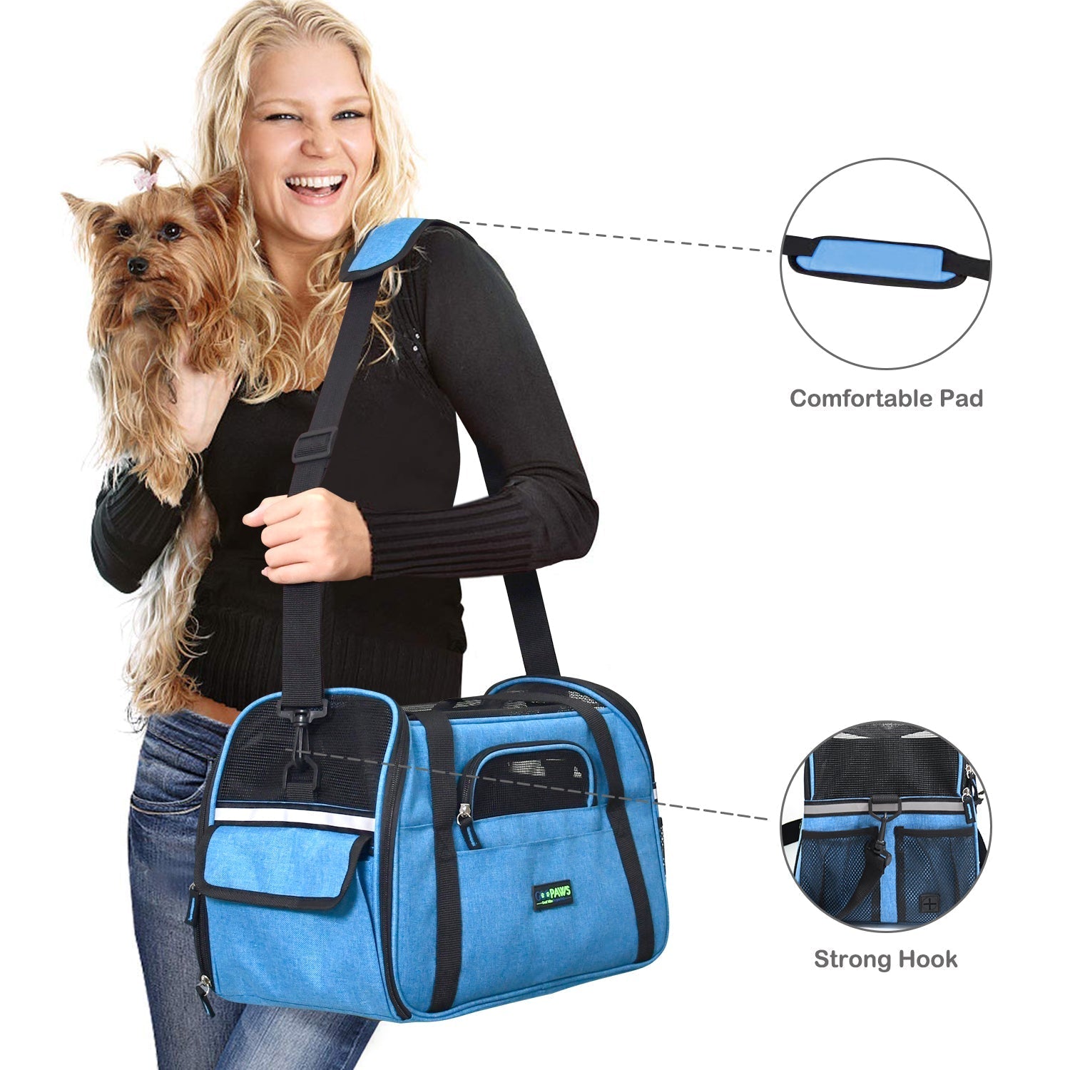 GOOPAWS Soft Sided Collapsible Airline Travel Pet Carrier Bag for Comfort and Travel - Pup List