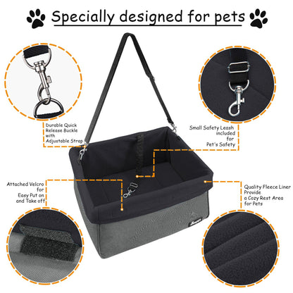 GOOPAWS & Jespet Portable Pet Safety Booster Dog Car Seat with Seat Belt - Pup List