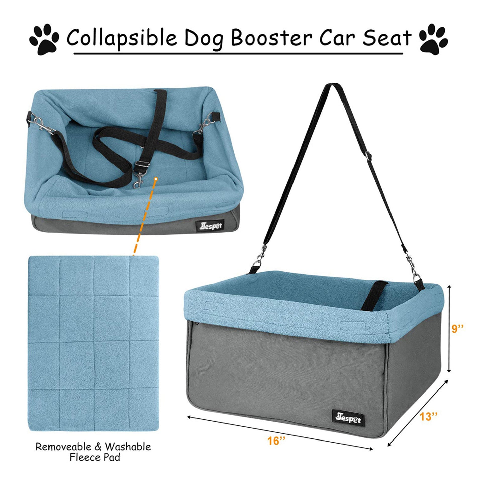 GOOPAWS & Jespet Portable Pet Safety Booster Dog Car Seat with Seat Belt - Pup List