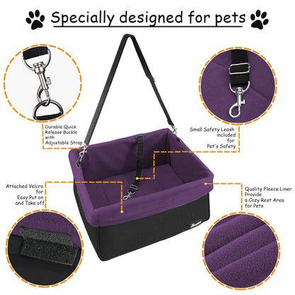 GOOPAWS & Jespet Portable Pet Safety Booster Dog Car Seat with Seat Belt - Pup List