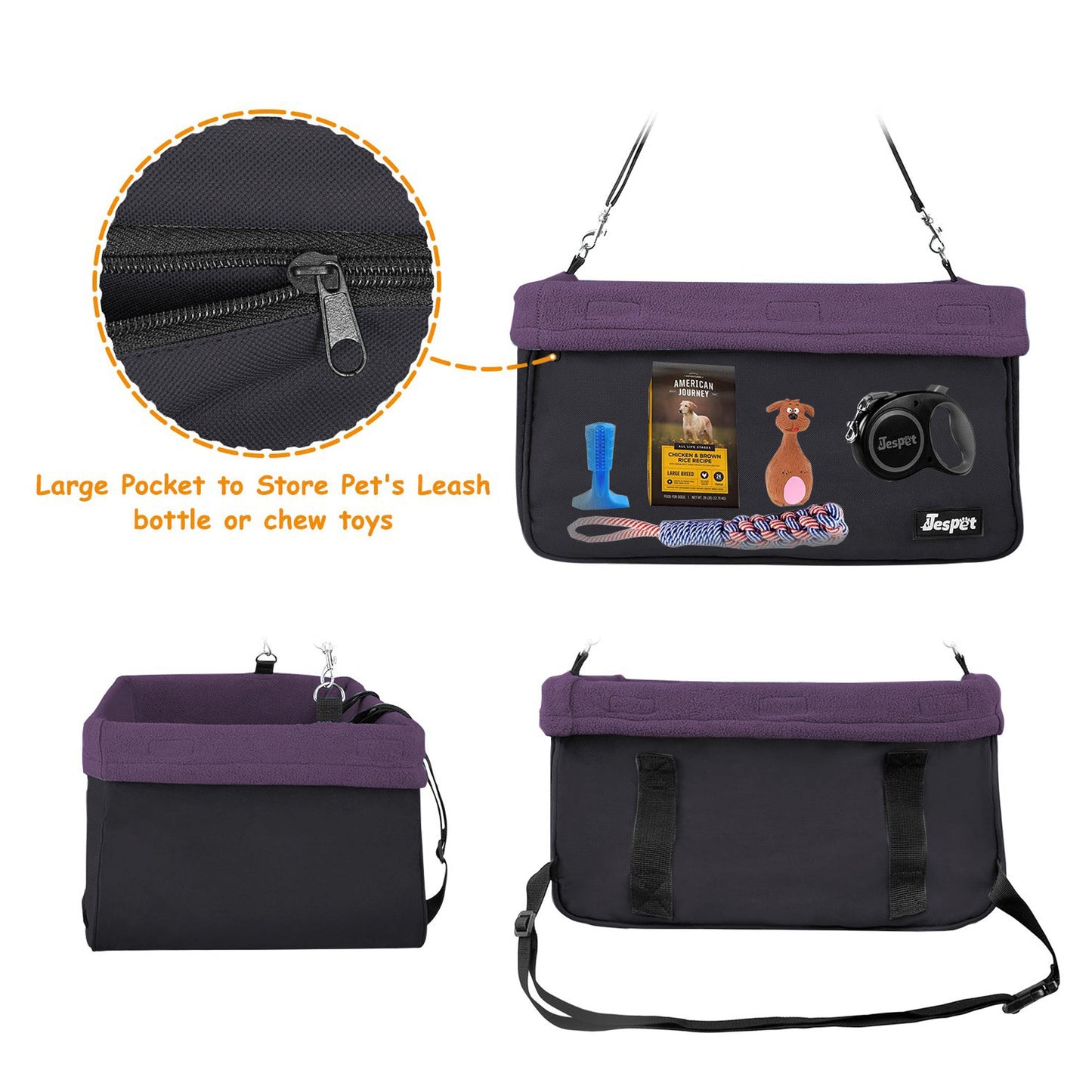 GOOPAWS & Jespet Portable Pet Safety Booster Dog Car Seat with Seat Belt - Pup List