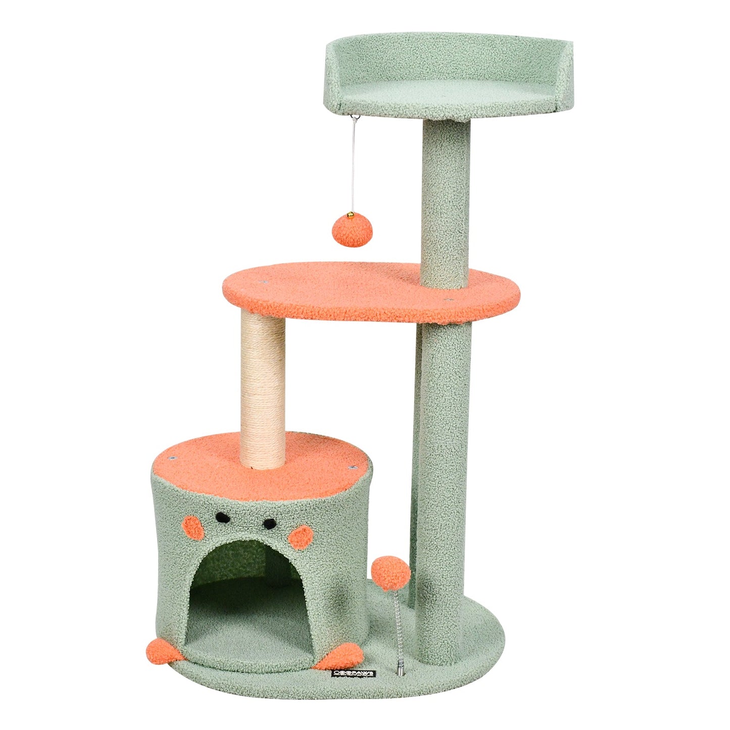 GOOPAWS 33-in Top Perch Cat Tree & Condo, Green, 33.9''