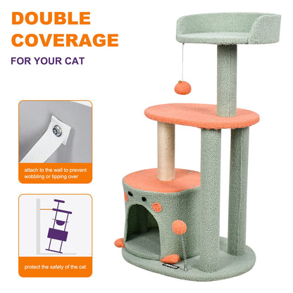 GOOPAWS 33-in Top Perch Cat Tree & Condo, Green, 33.9''