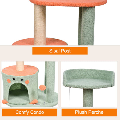 GOOPAWS 33-in Top Perch Cat Tree & Condo, Green, 33.9''