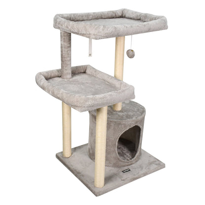 GOOPAWS 42-in Top Perch Cat Tree & Condo, Grey